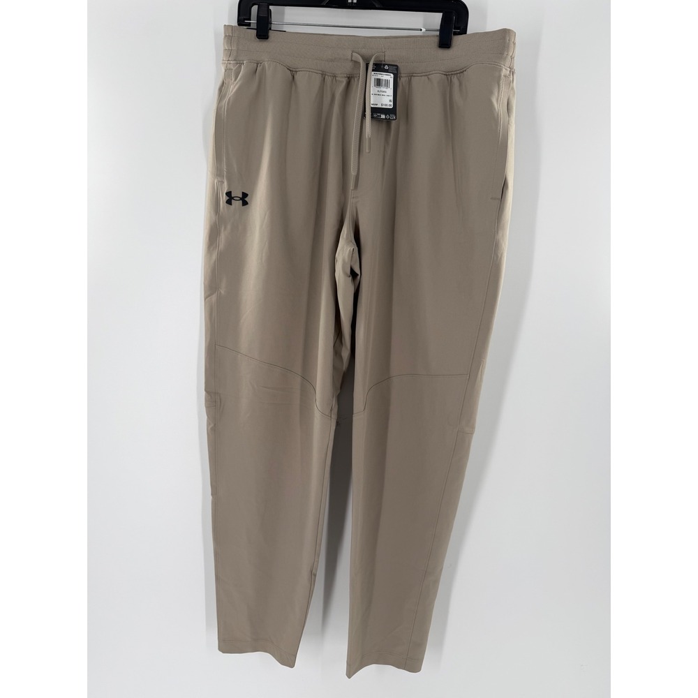 Under Armour Mens Sportstyle Mesh Tapered Pants Khaki Tan XL 1366220-200 NWT